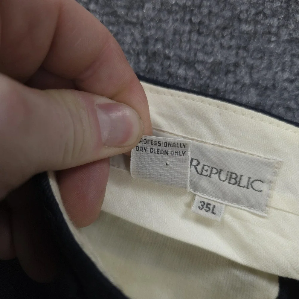 Banana Republic Pants Mens 35x33 Blue Tartan Plaid Wool Cuffed‎ Dress Italy
